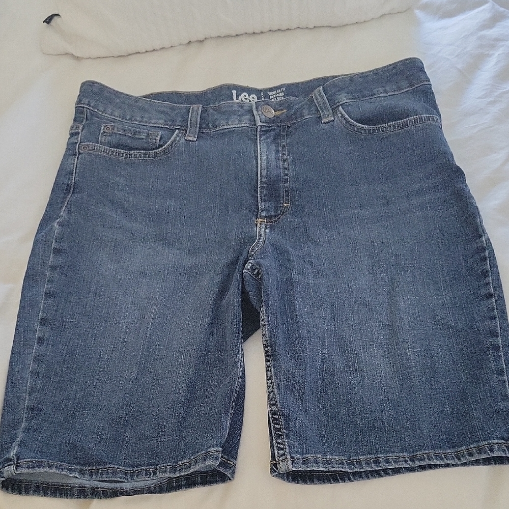 Lee Women's Blue Denim Shorts Bermuda